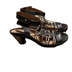 PIKOLINOS Womens Java W5A-0728C1 Black Gold Sandal Shoes Size 41 10 Gladiator
